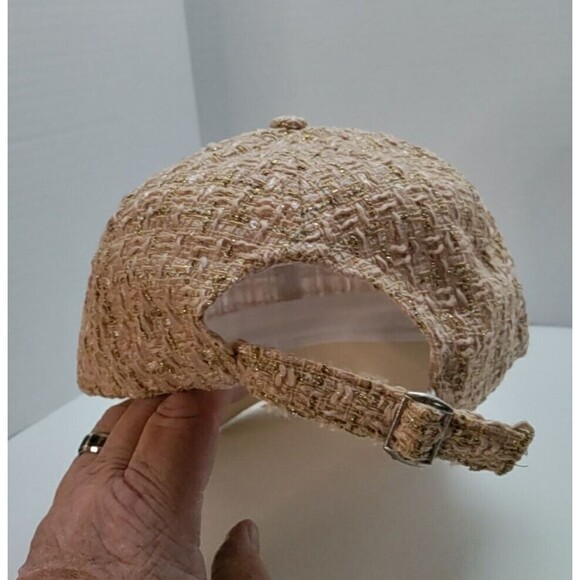 Ladies Tan And Gold Baseball Cap Adjustable - Picture 2 of 4
